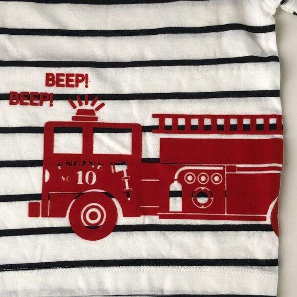 Carters Infant Striped Short Sleeve T-shirt Fire Truck Size 9 Months NWT - Picture 8 of 12